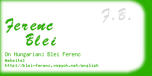 ferenc blei business card